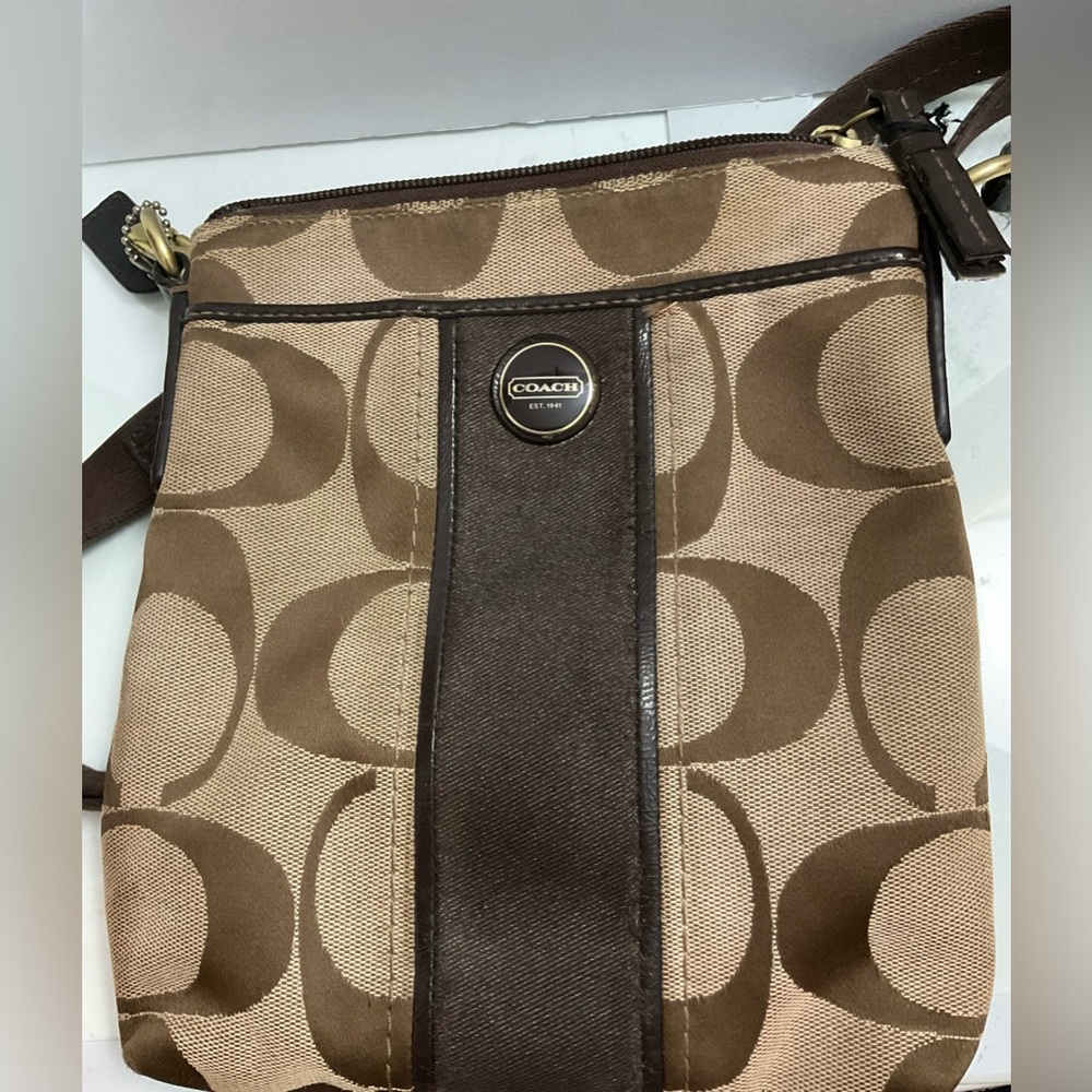 Coach Brown and Tan Crossbody Bag